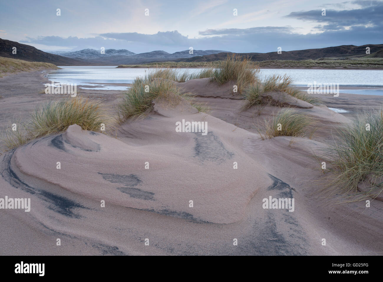 The beach and dunes at Sandwood Bay, Sutherland, Scotland, United Kingdom, Europe Stock Photo