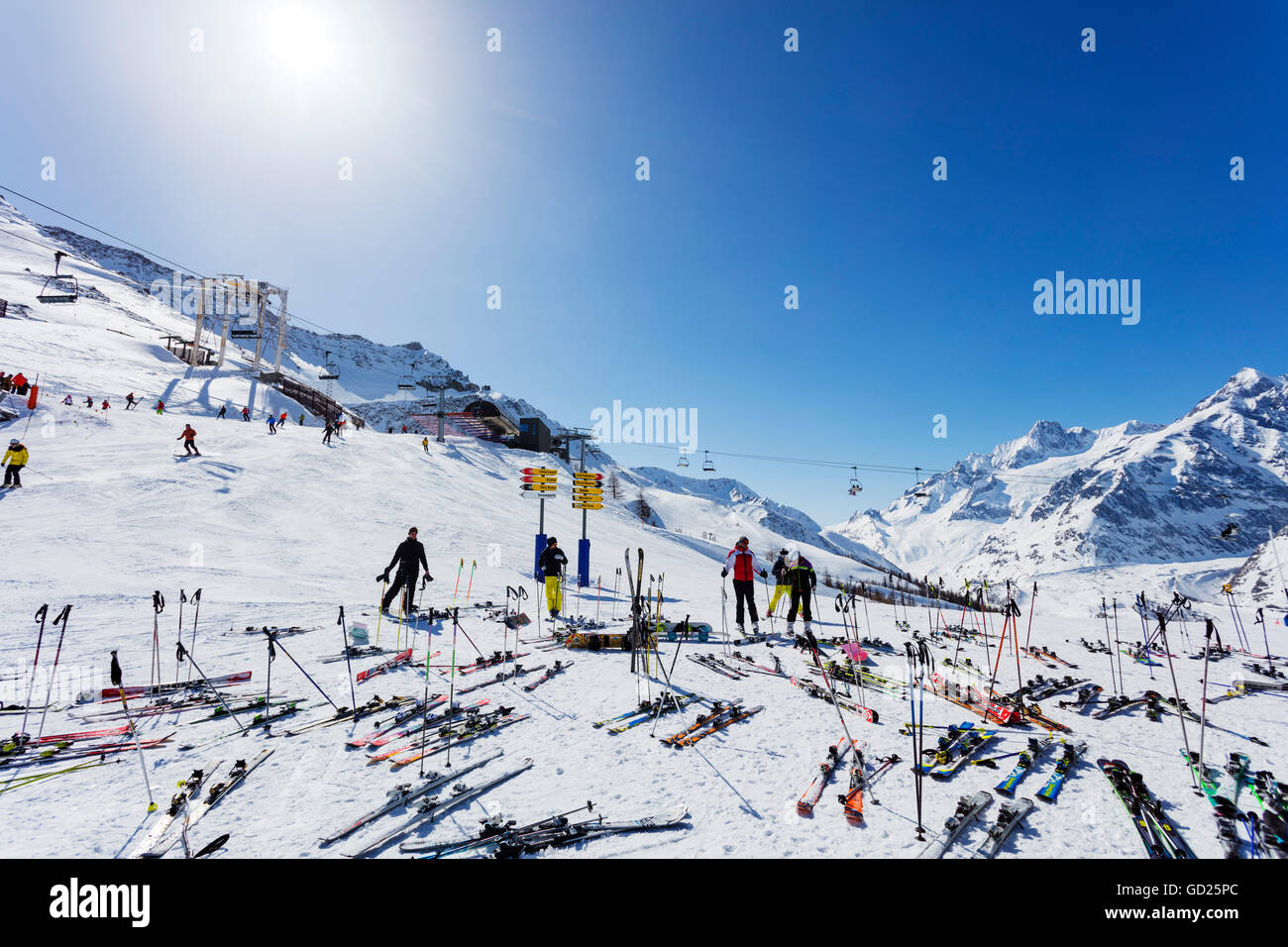 Courmayeur ski resort, Aosta Valley, Italian Alps, Italy, Europe Stock Photo
