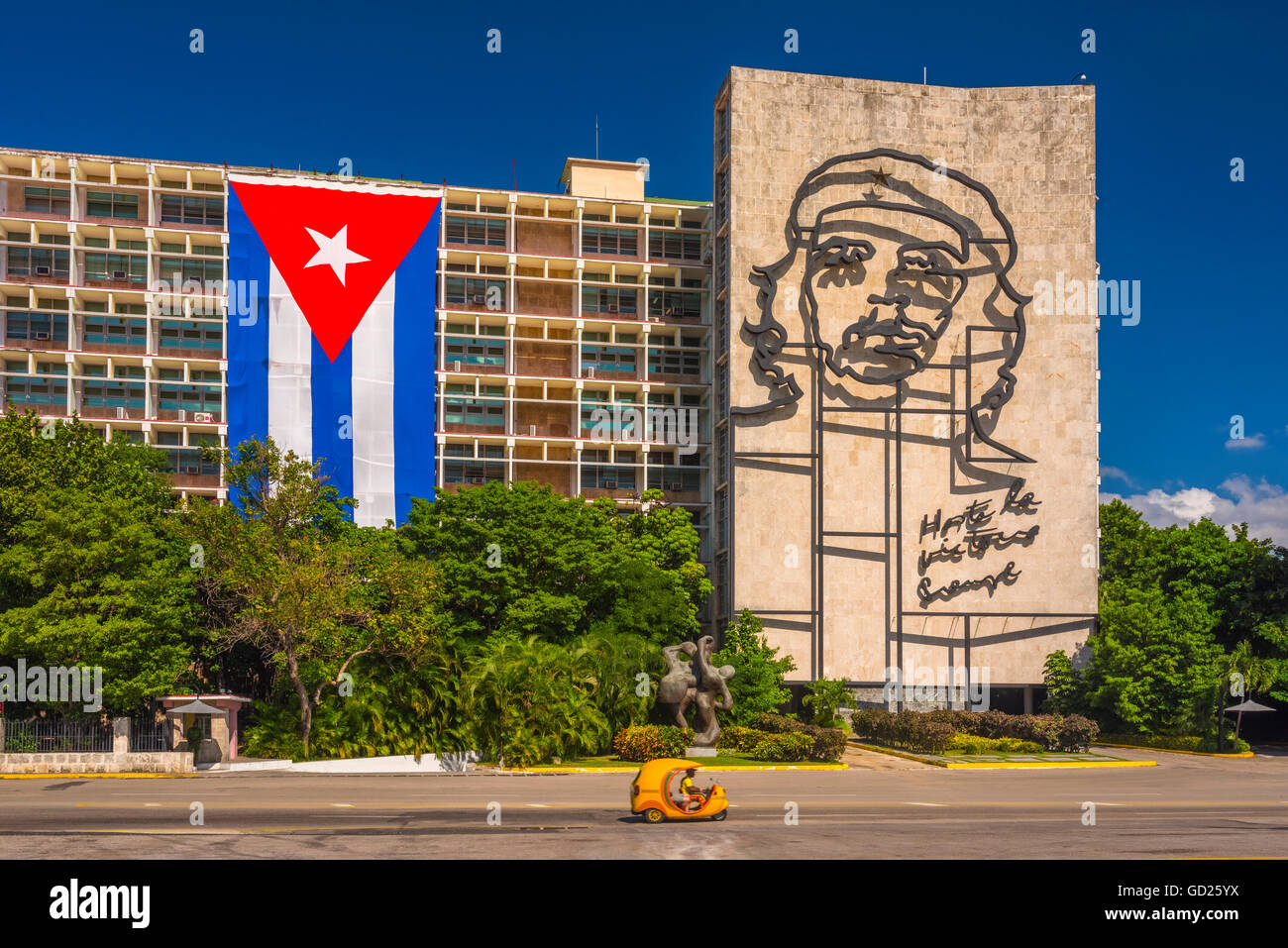 Plaza de la Revolucion, Vedado, Havana, Cuba, West Indies, Caribbean, Central America Stock Photo