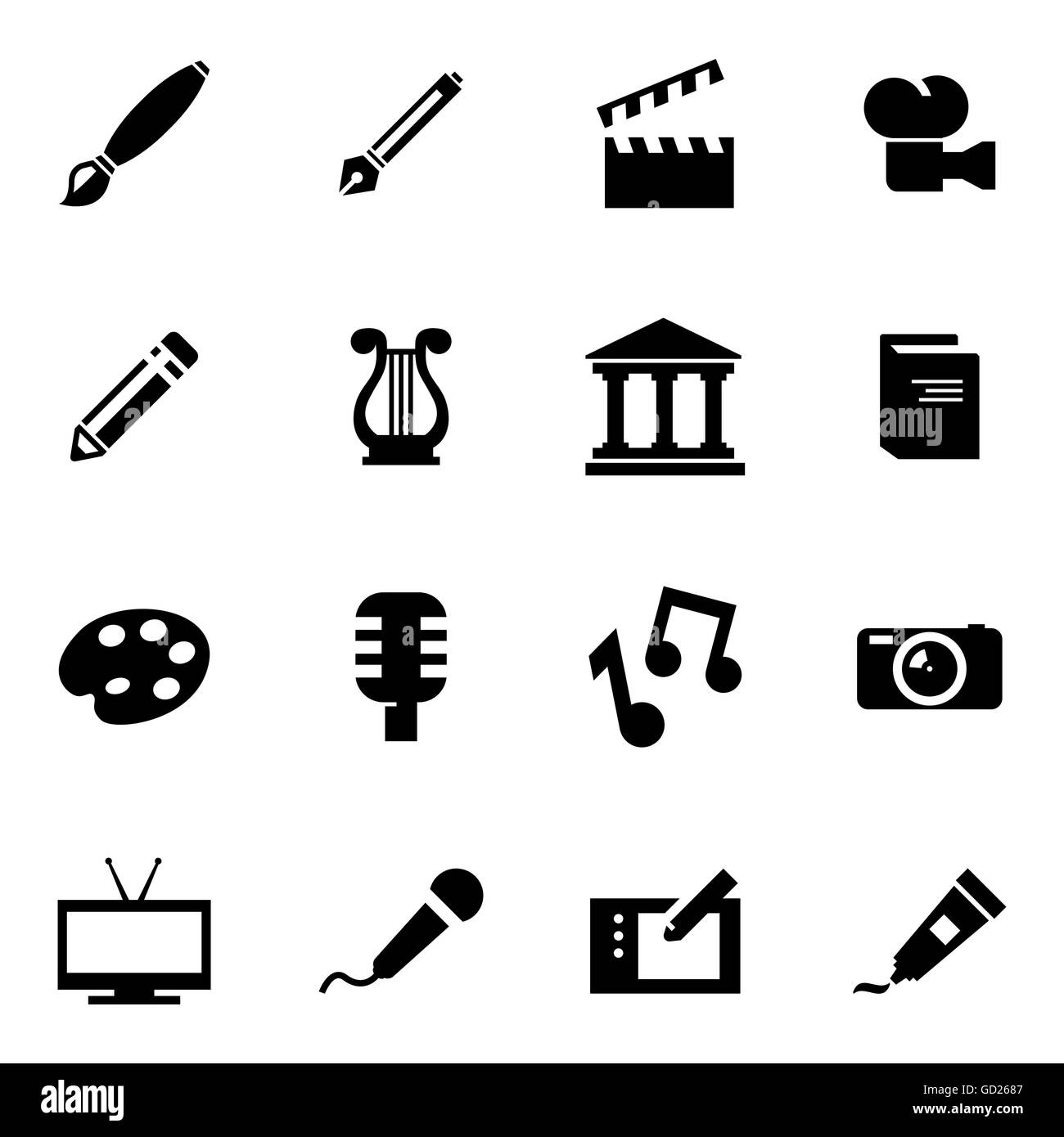 Vector black art icon set Stock Vector Image & Art Alamy