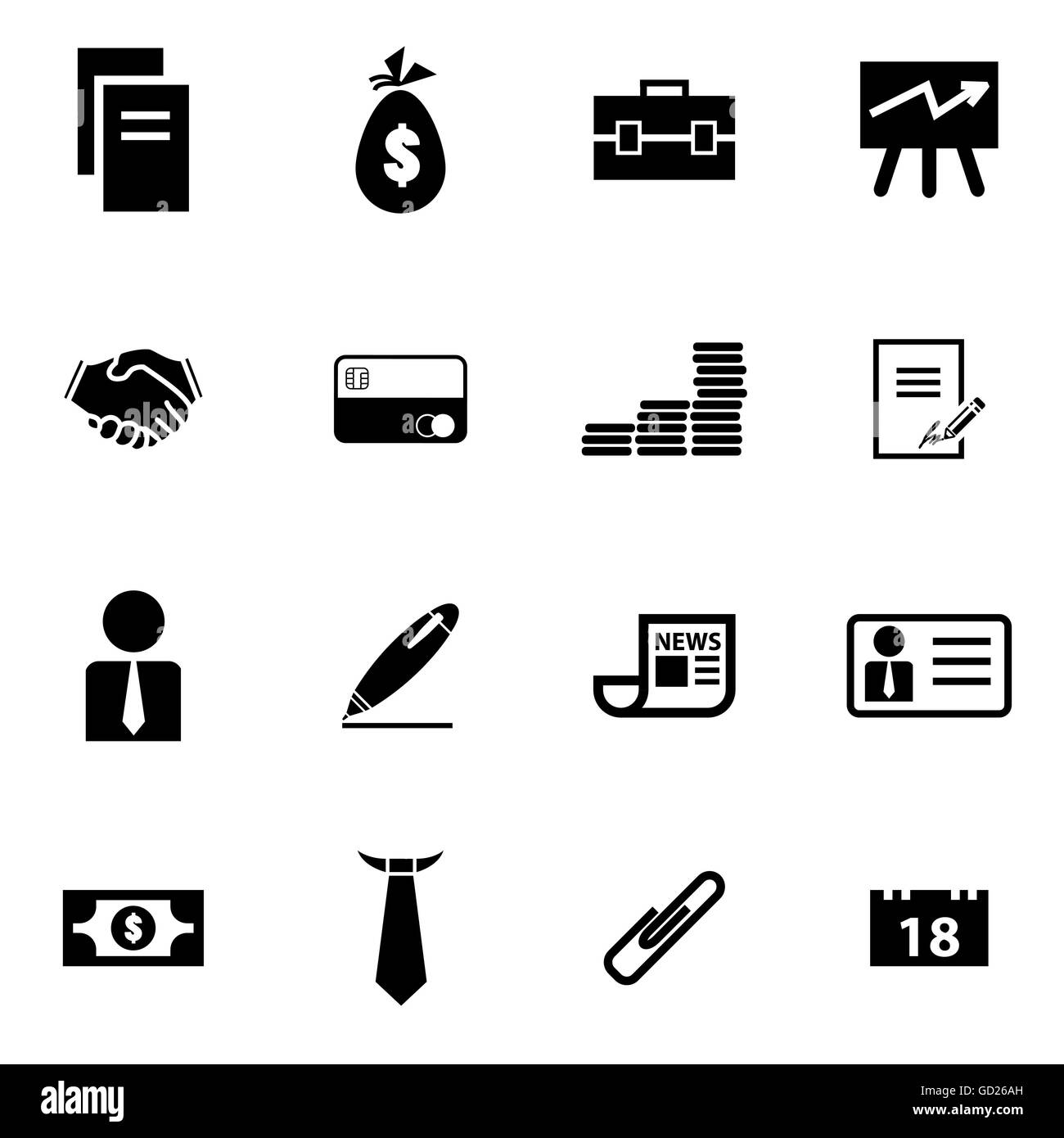 Vector black business icon set Stock Vector Image & Art - Alamy