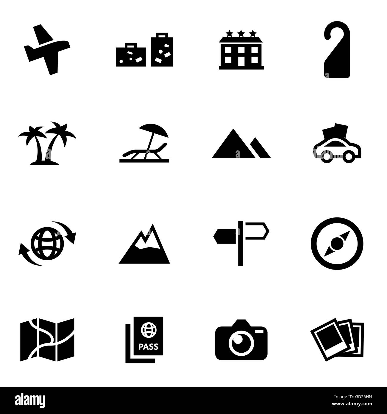 Vector black travel icon set Stock Vector Image & Art - Alamy