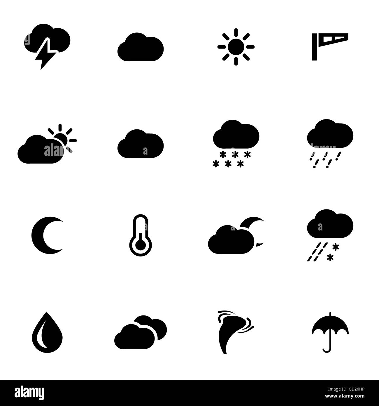 Weather icon Black and White Stock Photos & Images - Alamy
