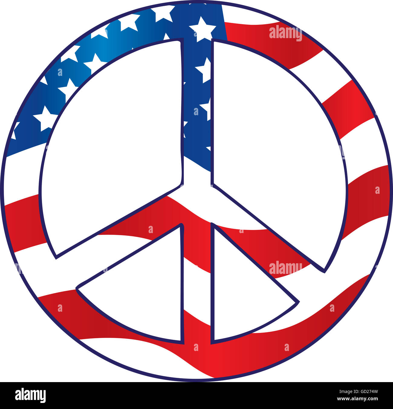 American Flag Peace Sign Stock Photo