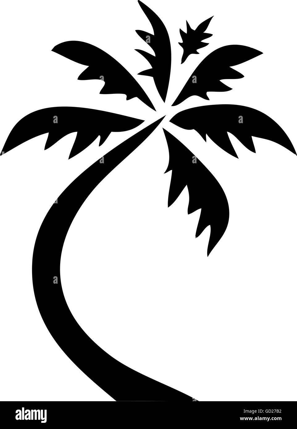 Palm tree logo Black and White Stock Photos & Images Alamy