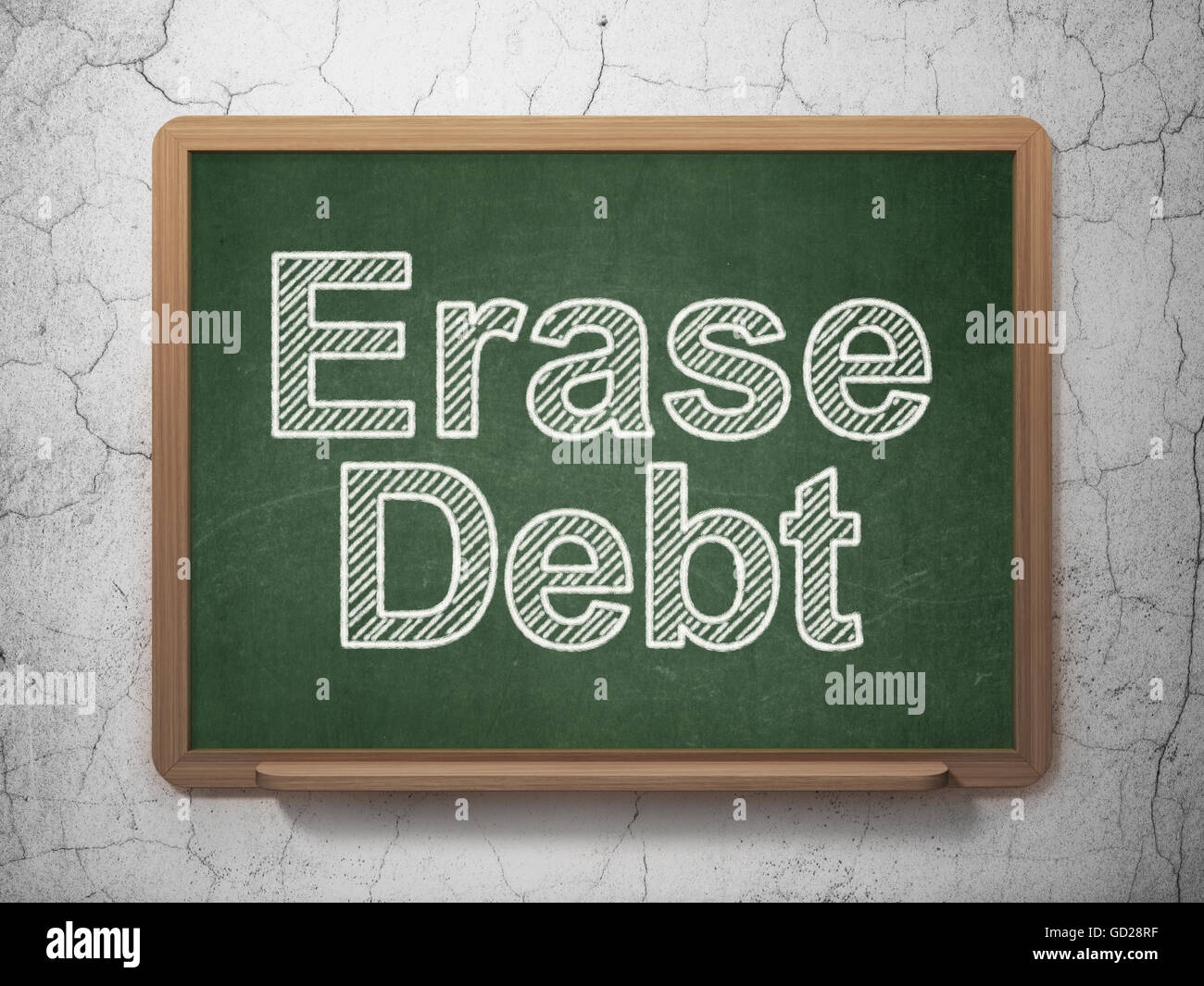Business concept: Erase Debt on chalkboard background Stock Photo - Alamy