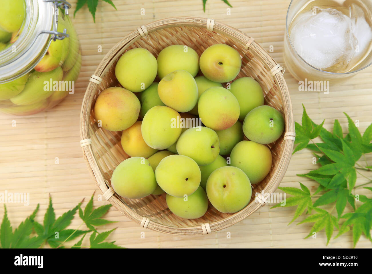 Green ume(Japanese apricot) Stock Photo