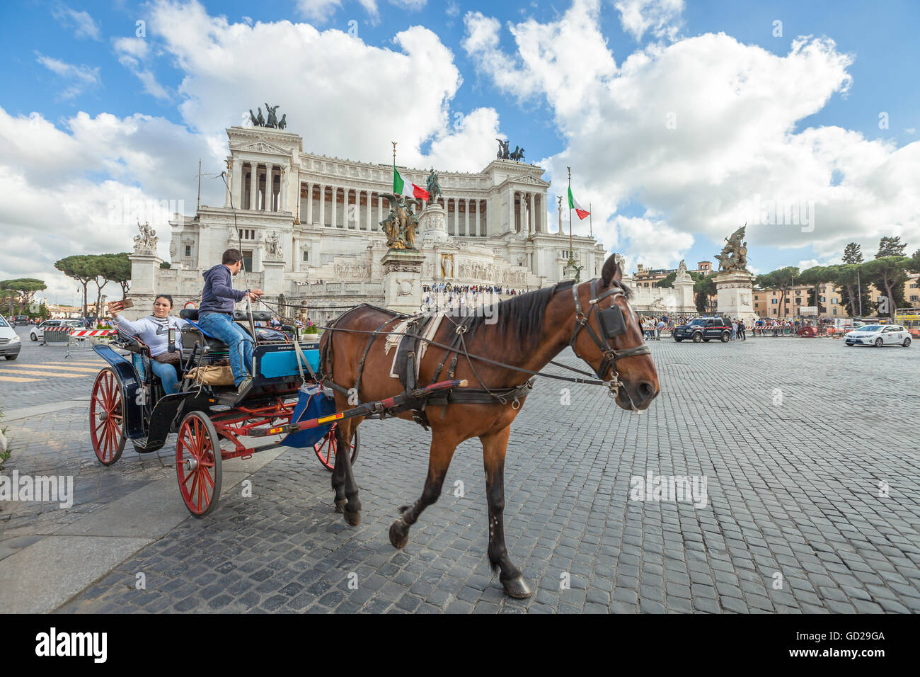 Horse carriage in Rome Stock Photo