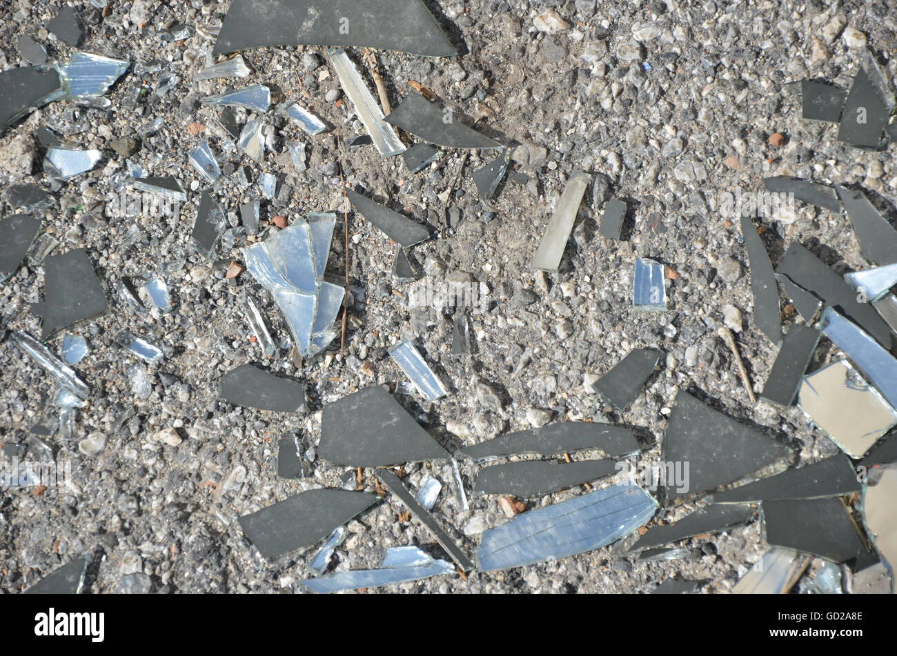 Broken, mirror, gravel, background, broken, shattered, glass, closeup