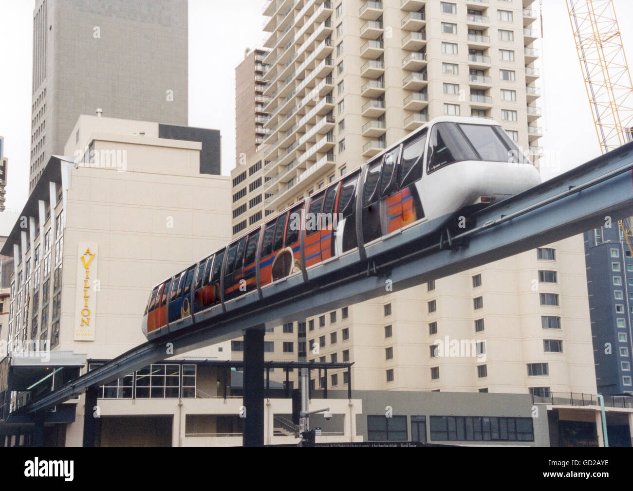 Monorail in the center of town Stock Photo