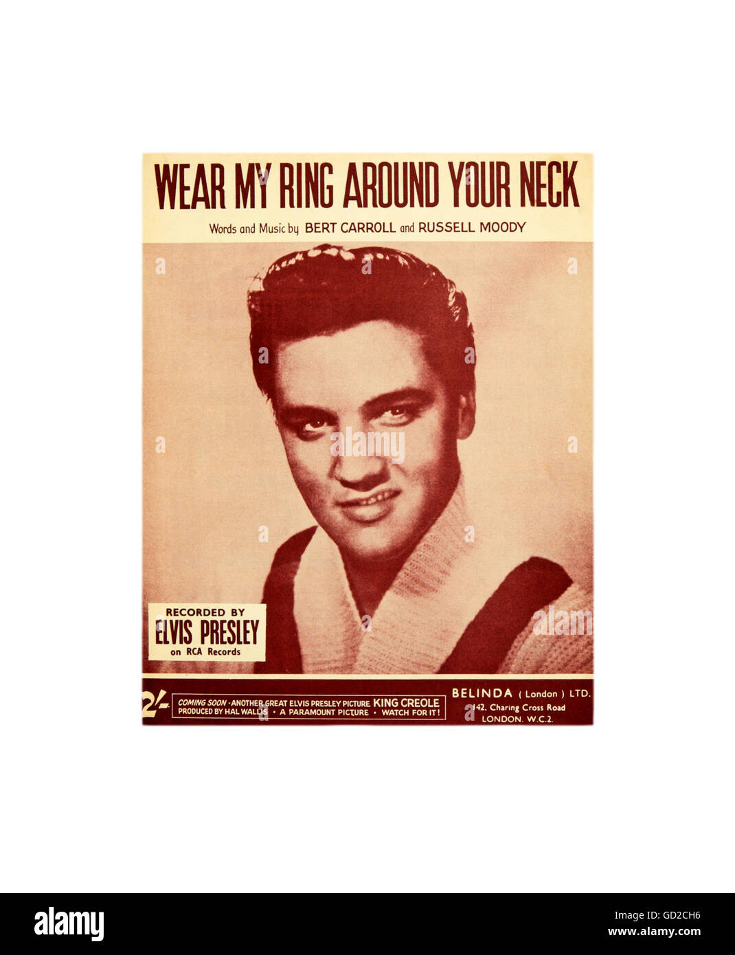 Wear My Ring Around your Neck sheet music cover by Elvis Presley Stock  Photo - Alamy