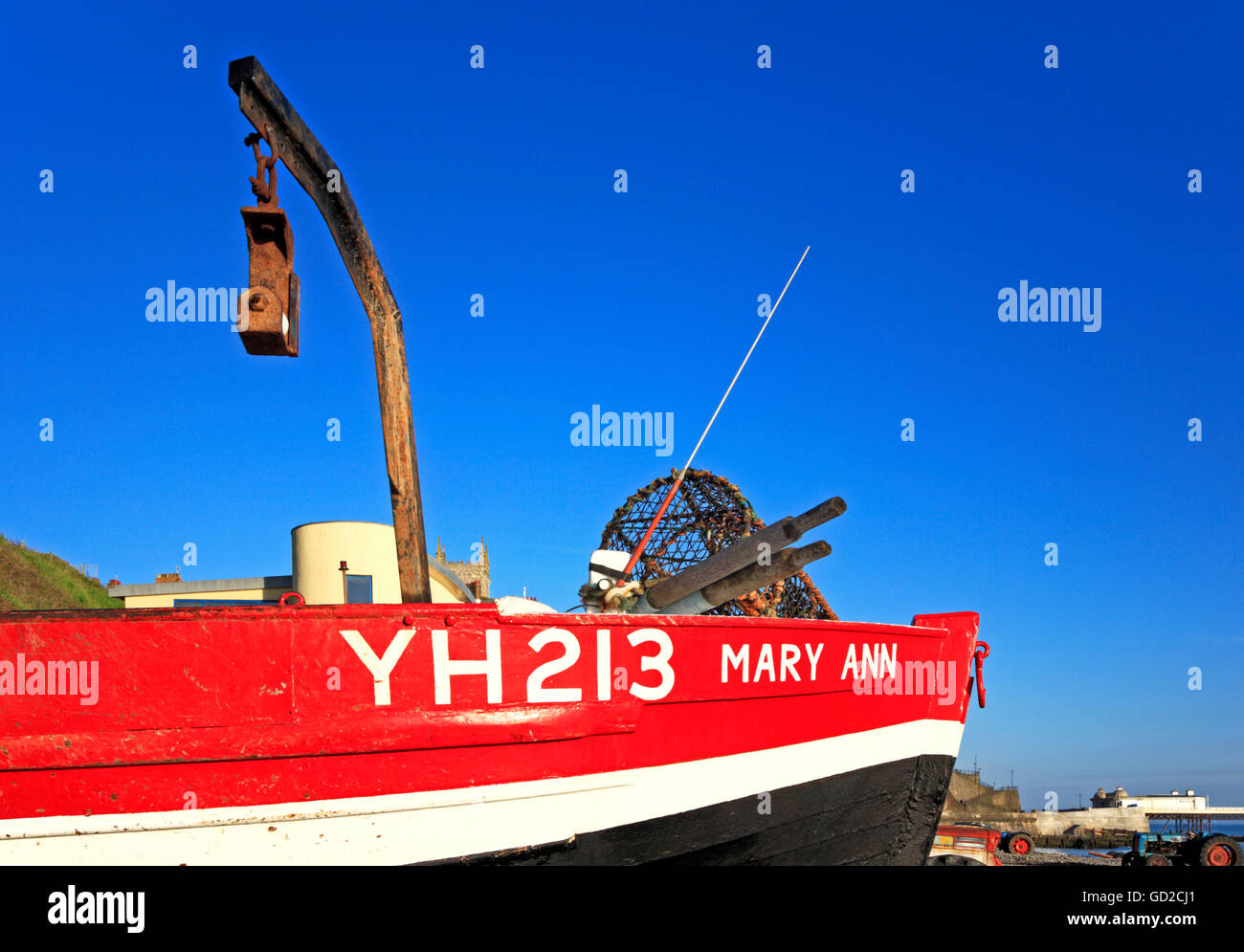 the prow of a clinker-built inshore fishing boat at cromer