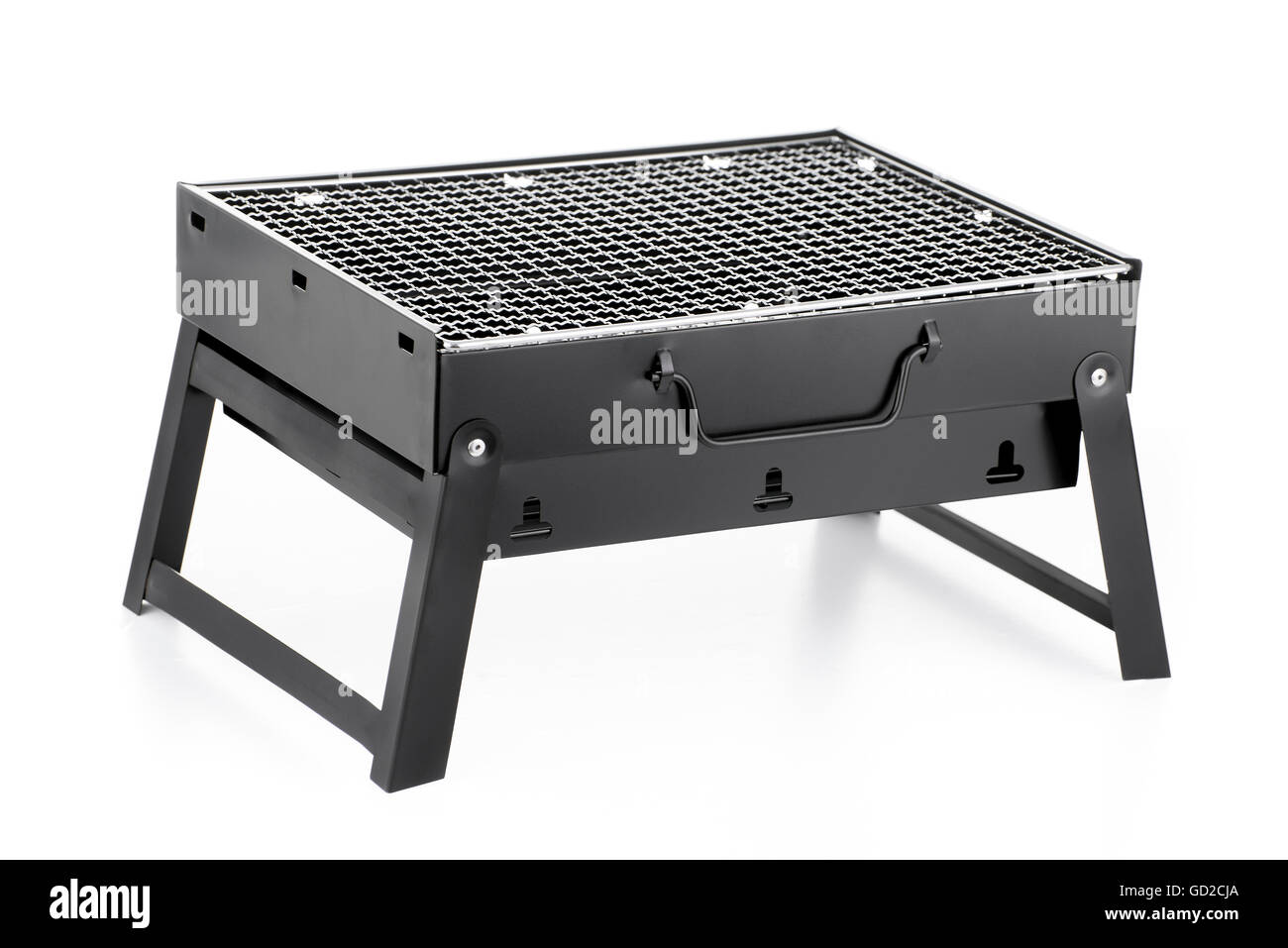 New Portable Grill Isolated on White Background Stock Photo