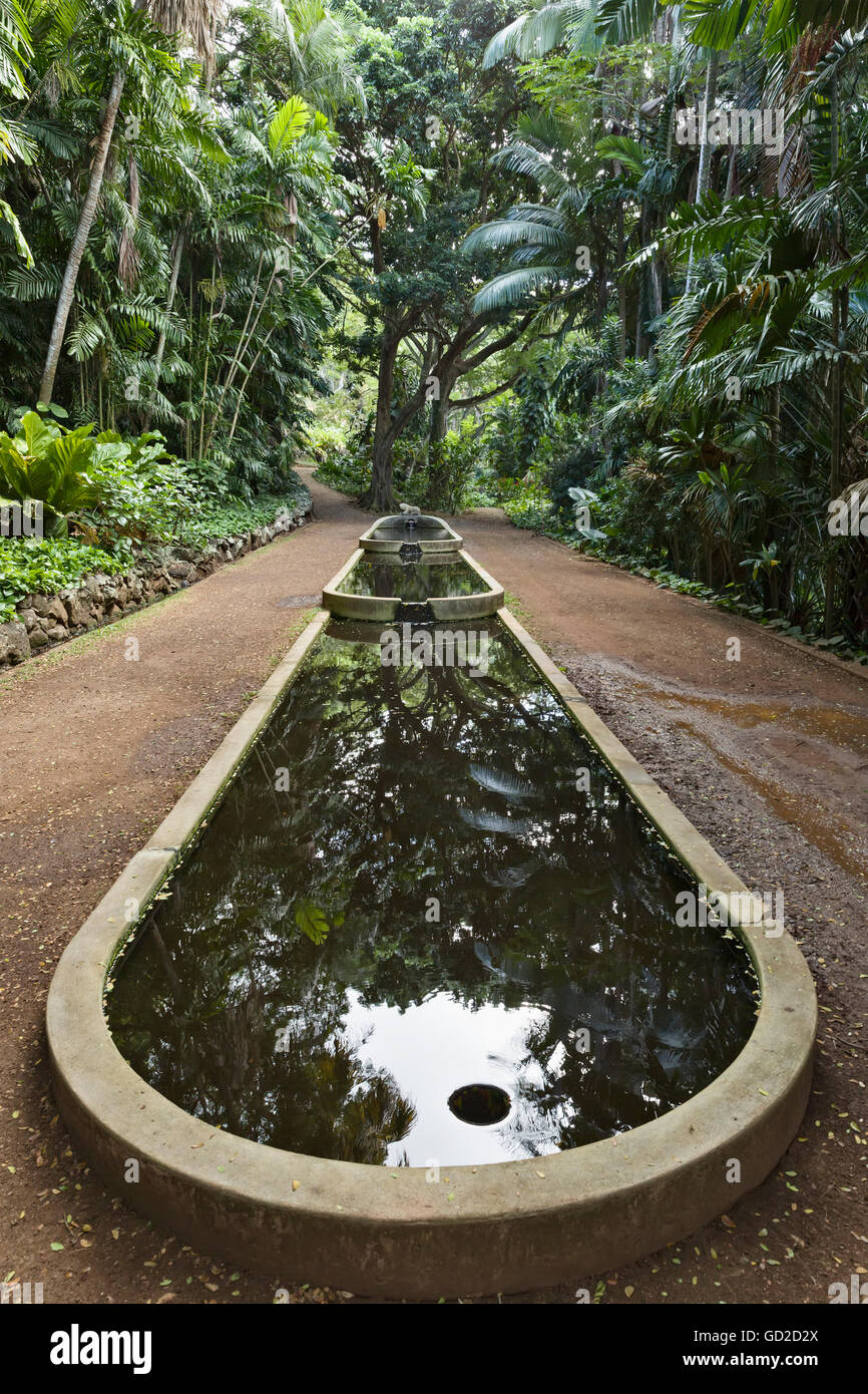 Three Pools Room in Allerton Garden, part of National Botanical Garden near Poipu; Kauai, Hawaii, United States of America Stock Photo