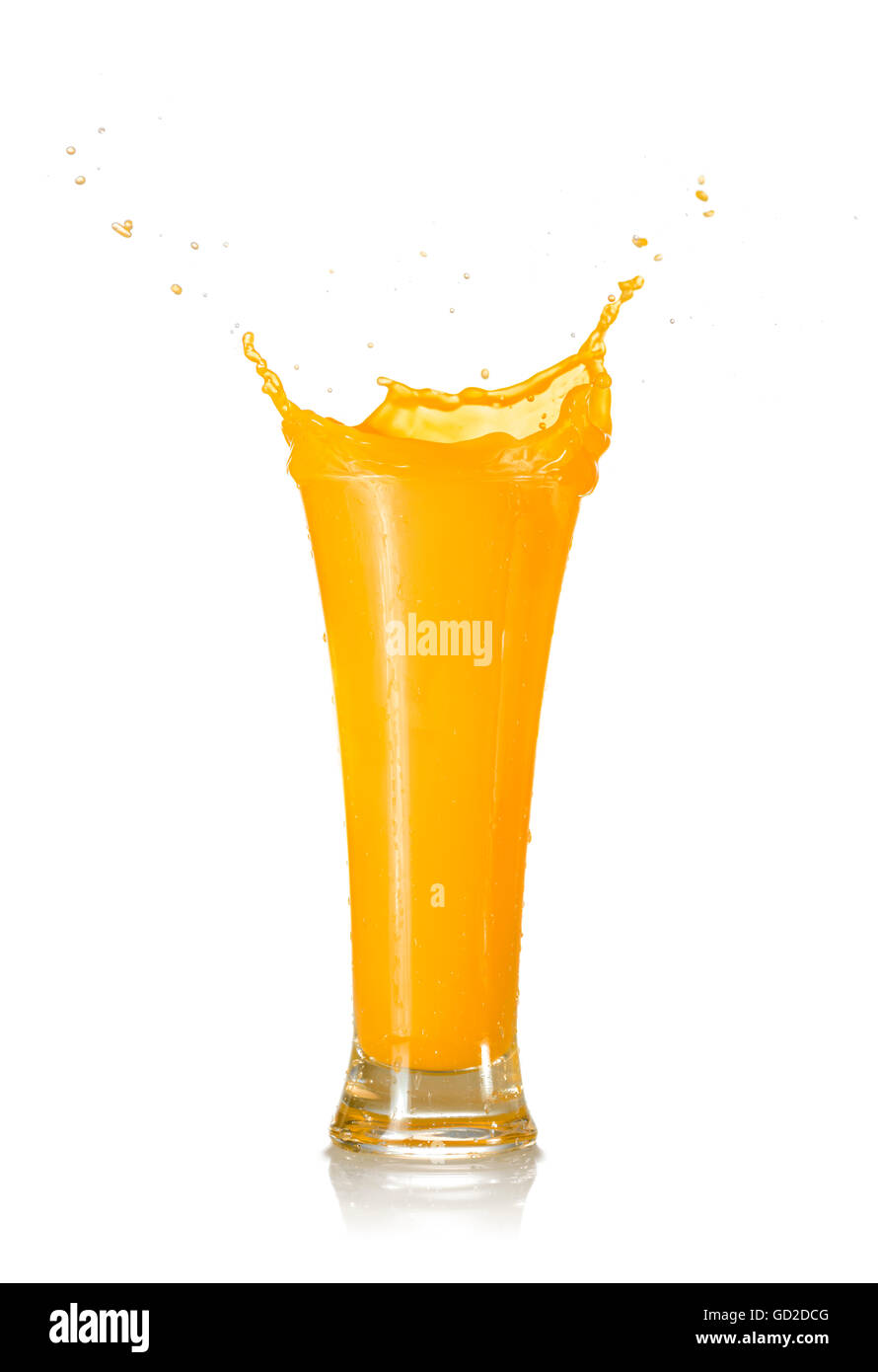 Mango Juice Splash in A Glass Isolated on White Background Stock Photo -  Alamy
