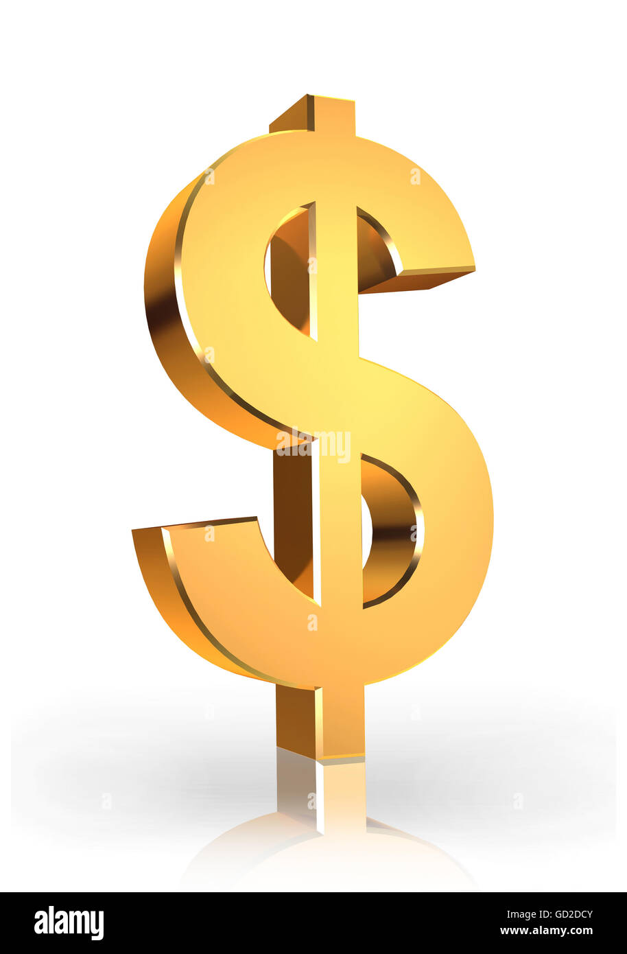 Golden dollar symbol - 3d illustration Stock Photo - Alamy