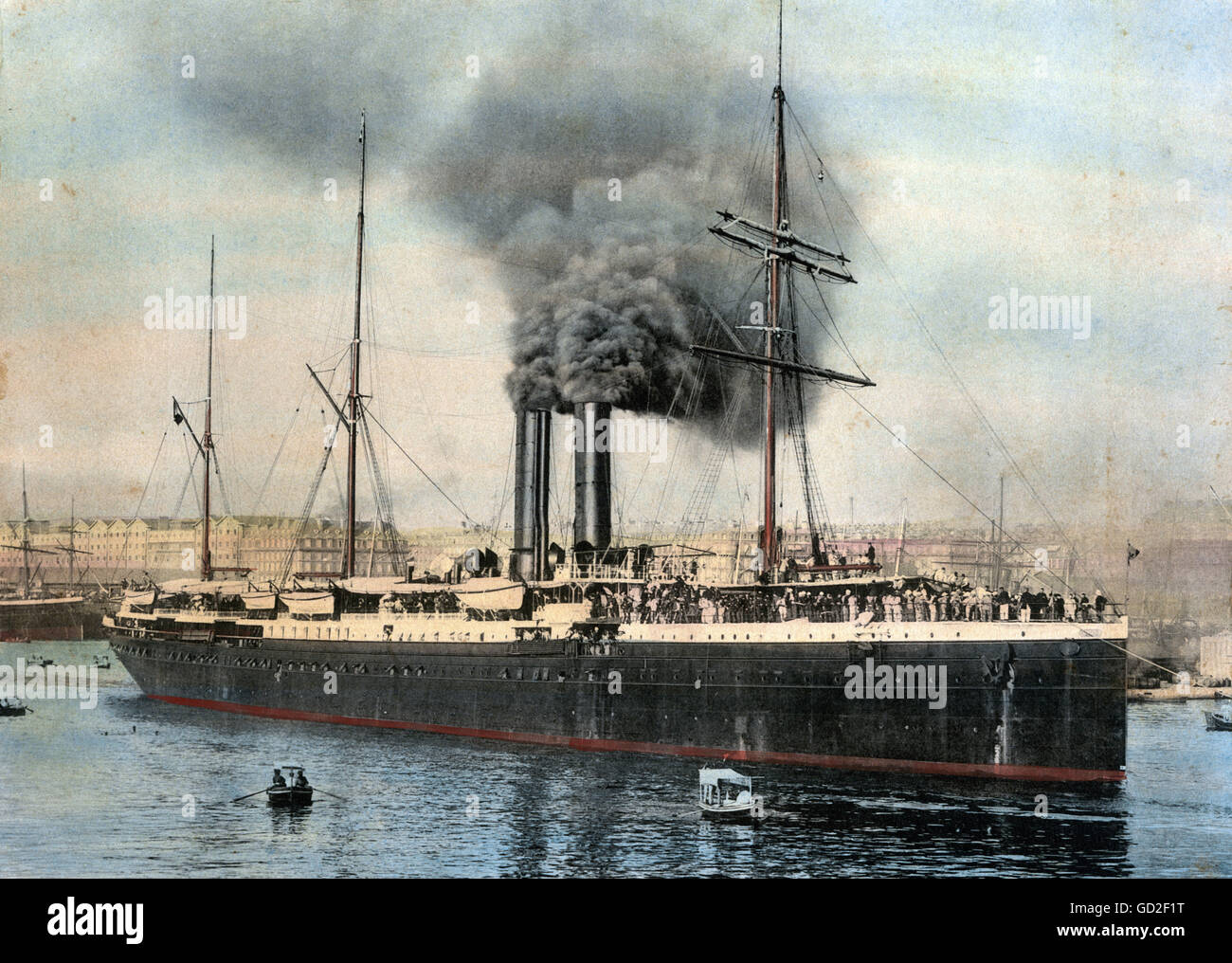 transport / transportation, navigation, steamships, steamship in a