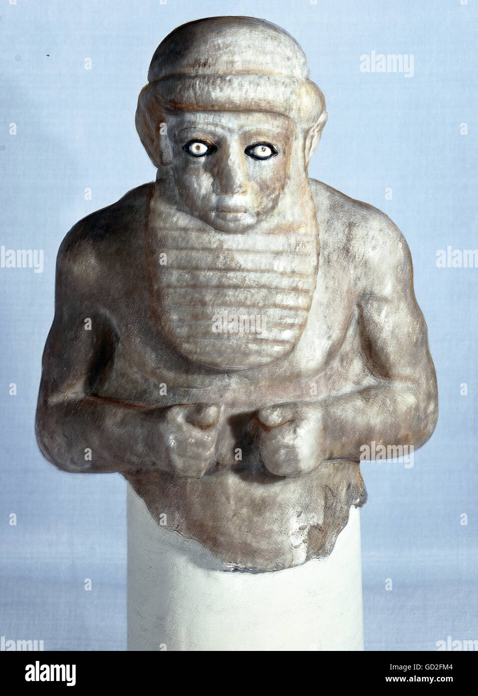 fine arts, prehistory, Sumer, sculpture, statuette of a man, alabaster, Uruk, Iraq, circa 3500 / 3300 BC, National Museum Baghdad, Artist's Copyright has not to be cleared Stock Photo