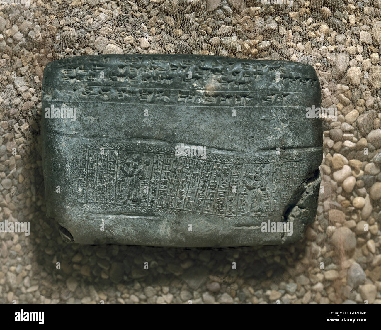 writing, script, cuneiform script, Hittite, clay tablet of the King Ini-Teshup of Carchemish, seal with image of the God Sharruma, terracotta, mid 13th century BC, National Museum Aleppo, Syria, Ini Teshup, Ini-Tessup, Ini Tessup, prehistory, prehistoric times, letter, letters, administration, Mesopotamia, Hittites, Hittite empire, religion, religions, deity, divinity, deities, historic, historical, ancient world, Additional-Rights-Clearences-Not Available Stock Photo