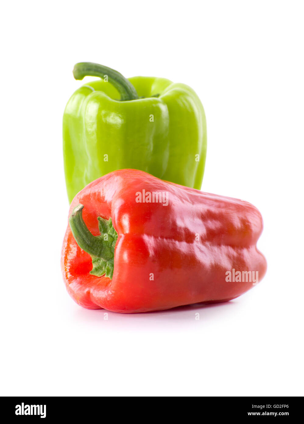 Fresh Green and Red Pepper Isolated on White Background Stock Photo - Alamy