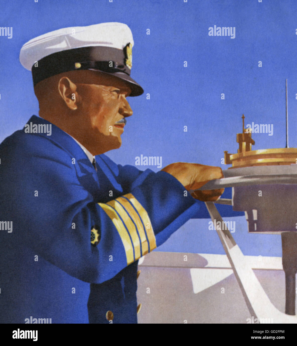 advertising, tourism, advertising poster for cruises of 'Hamburg Süd' shipping company, detail, design: Ottomar Anton (1895 - 1976), 1937, , Additional-Rights-Clearences-Not Available Stock Photo