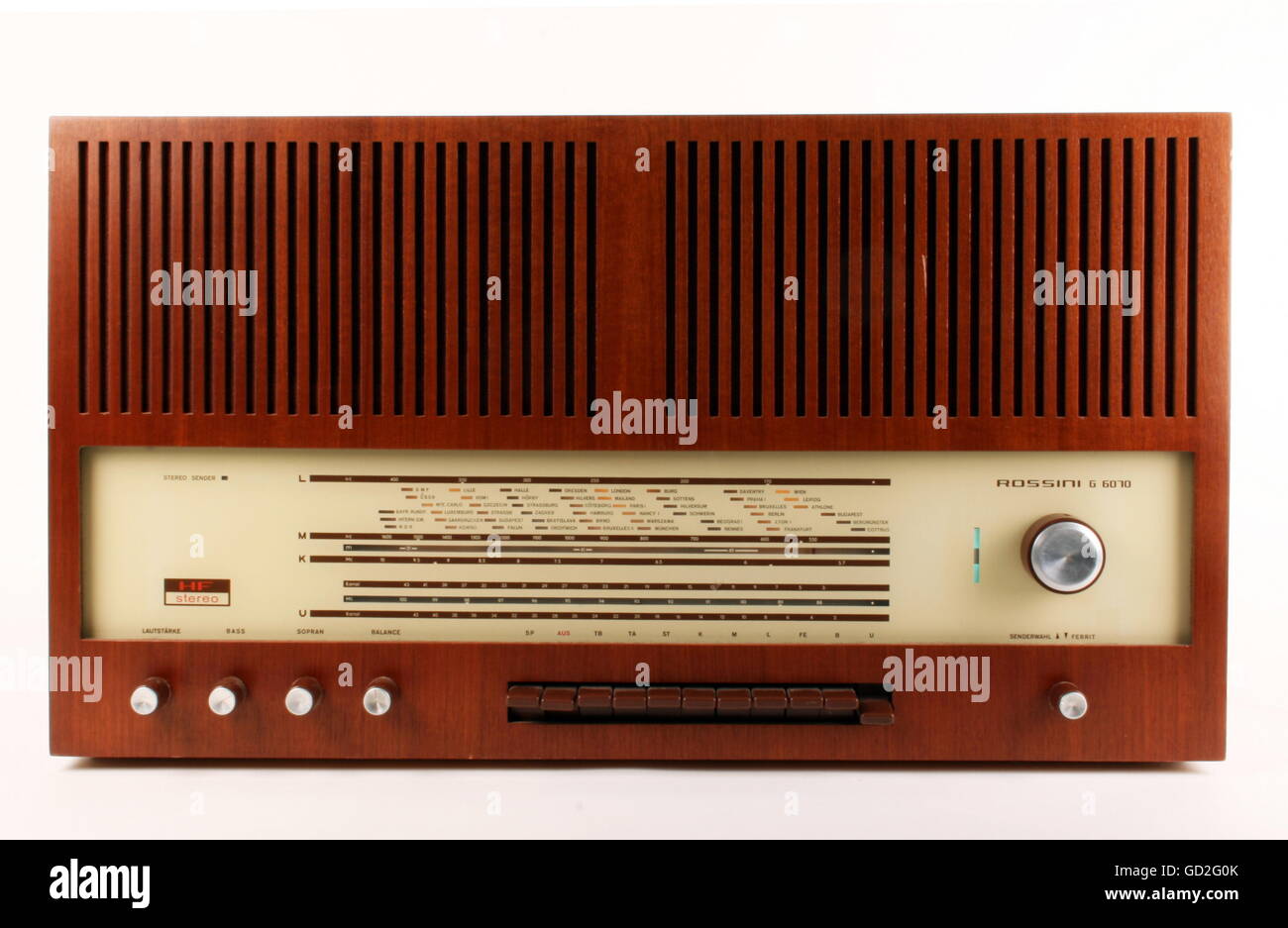 broadcast,radio,HiFi Stereo Super Rossini G 6070,design: unknown,probably design by factory,made by: VEB Goldpfeil Rundfunkgeraetewerk Hartmannsdorf,East-Germany,1968,East-Germany,East Germany,GDR,DDR,radio set,radio,radio sets,radios,radio receiver,radio receivers,consumer electronics,entertainment electronics,home electronics,home entertainment,broadcast receiver,broadcast receivers,broadcast electronics,electric appliance,electrical device,electric appliances,electrical devices,electrical,electric,unit,units,device,devices,,Additional-Rights-Clearences-Not Available Stock Photo