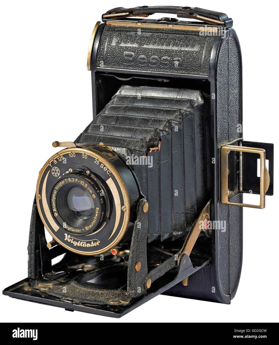 photography, camera, Voigtlaender 'Bessa', for roll-films, format 6 x 9, with lens Voigtar 6.3/120 Anastigmat, shutter Embezet, made by: Voigtlaender & Son, Brunswick, Germany, 1929, Additional-Rights-Clearences-Not Available Stock Photo