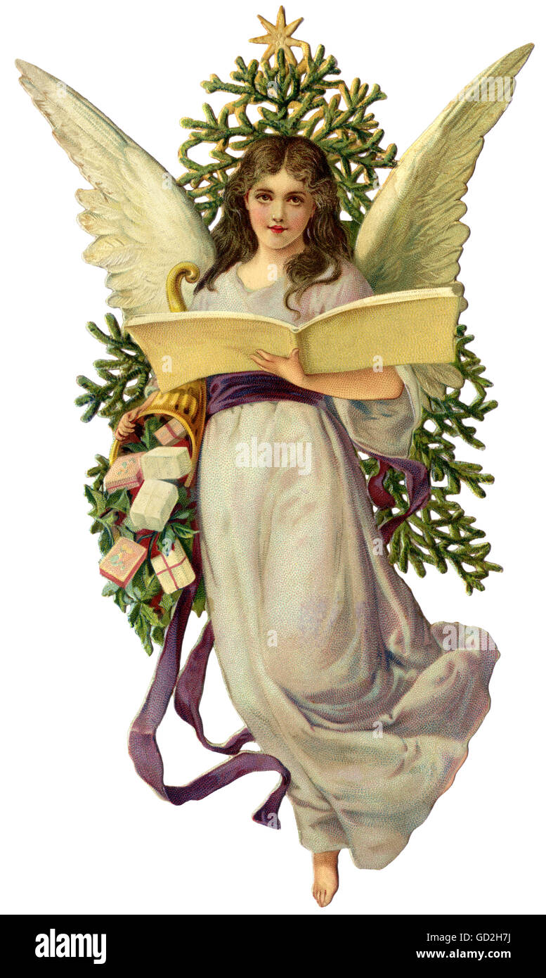religion Christianity angel Christmas angel lithograph