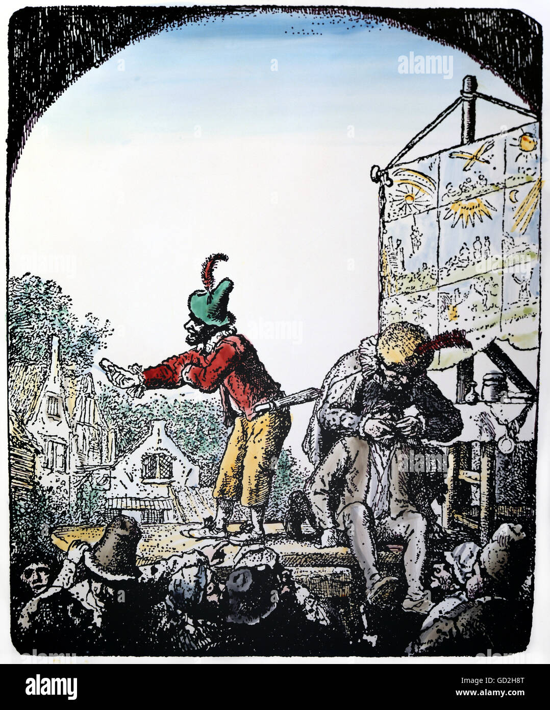 medicine,dentistry,tooth breaker at the fair,coloured engraving by W.Dietrich,2nd half 18th century,private collection,18th century,graphic,graphics,dentist,dental surgeon,dentists,medical doctor,physician,medic,doctors,physicians,medics,patient,patients,half length,kneel,kneeling,pull,pulling,tooth,teeth,fair,fairs,joker,jokester,fool,wit-cracker,prankster,jesters,king's jester,entertainment,entertainments,entertain,amusing,entertaining,fun,pain,viewer,viewers,audience,audiences,clown,clowns,buffoon,buffoons,e,Additional-Rights-Clearences-Not Available Stock Photo