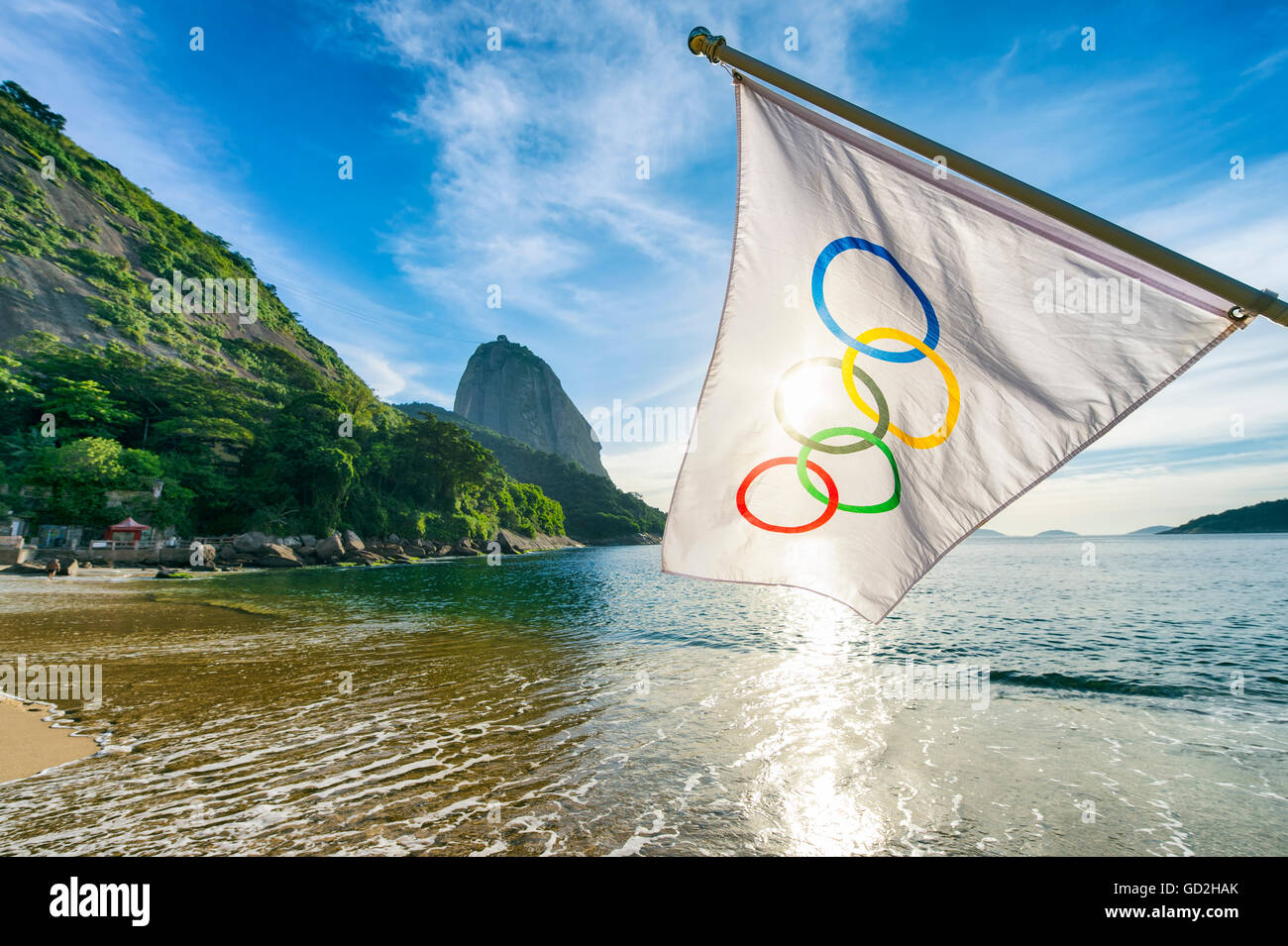 Rising sun flag waving in hi-res stock photography and images - Alamy