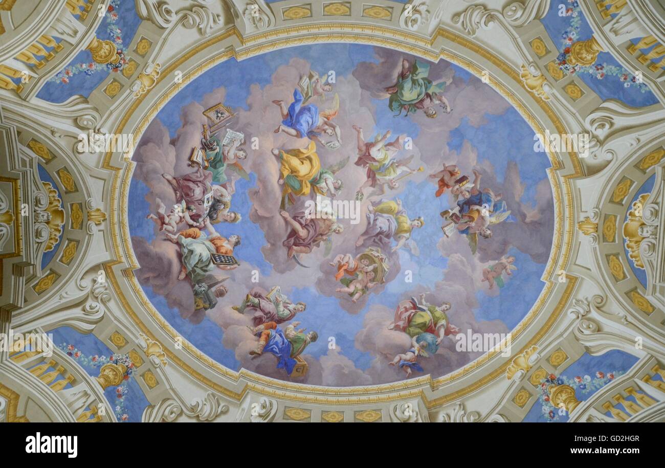 geography / travel, fine arts, religious art, ceiling painting, monastery Admont, Austria, Artist's Copyright has not to be cleared Stock Photo