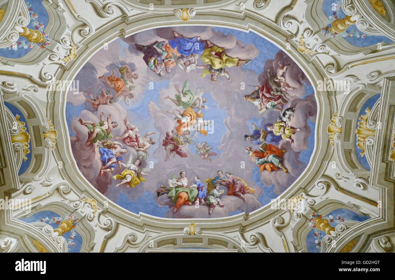 geography / travel, fine arts, religious art, ceiling painting, monastery Admont, Austria, Artist's Copyright has not to be cleared Stock Photo