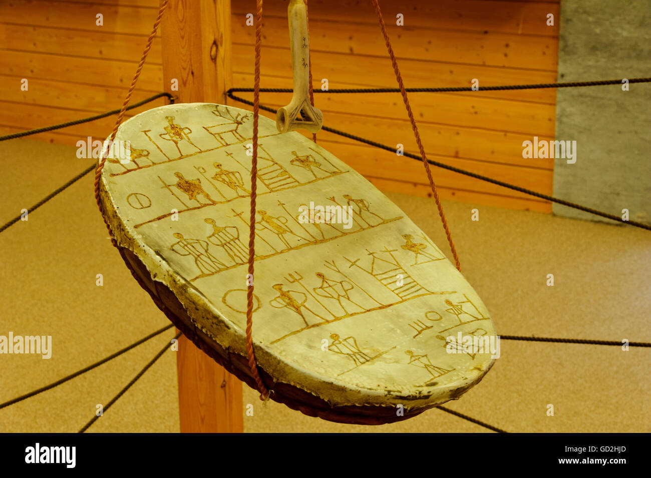 music, musical instrument, magic drum of the shamans in the museum of  Karasjok, Norway, Sami people, Saami, Lapps, Laplander, Lapland, Sápmi,  Finnmark, Sapmi, native, natives, indigenous people, tradition, traditions,  traditional, musical instrument,