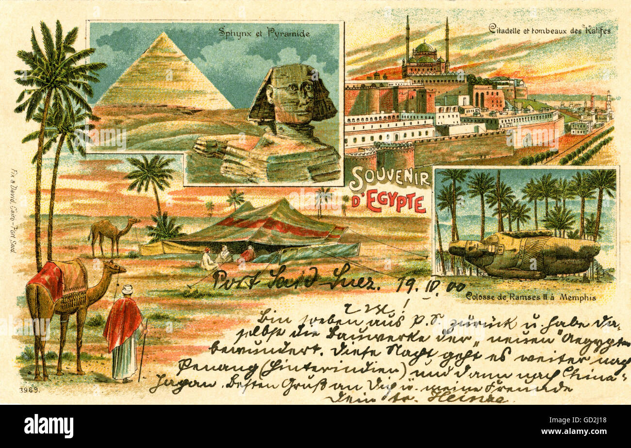 Holiday postcard from Egypt, 1900 Stock Photo 111310788 Alamy