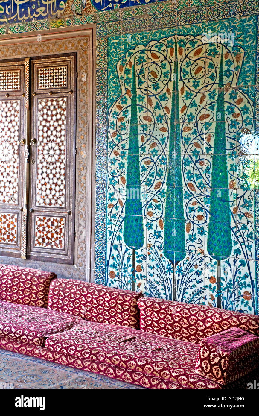 fine arts, ornament in the harem of the Topkapi Palace, Istanbul, Artist's Copyright has not to be cleared Stock Photo