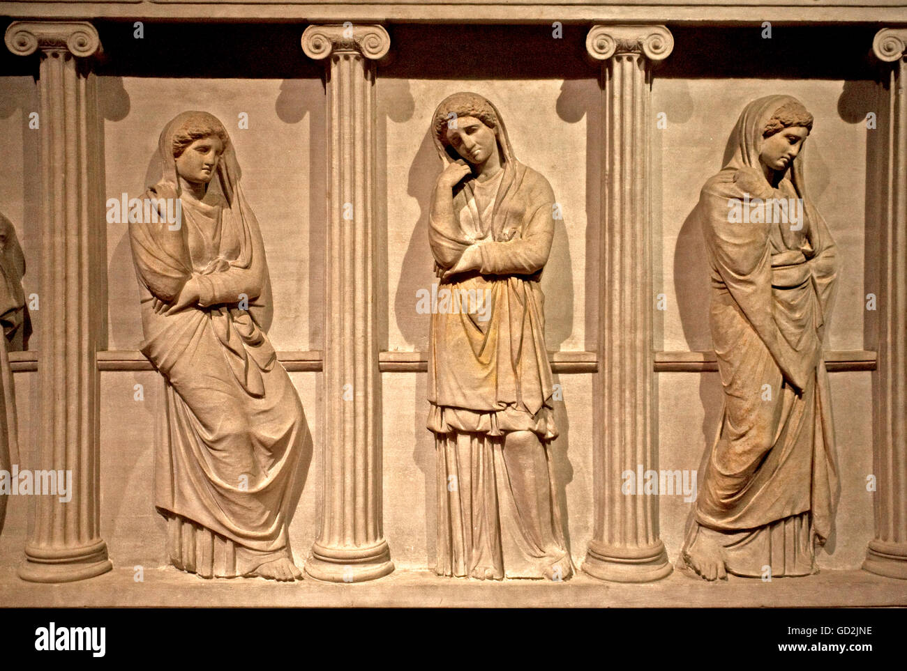 fine arts, Ancient world, Sarcophagus of the mourning women, collection of antiques, archaeological museum, Istanbul, Artist's Copyright has not to be cleared Stock Photo