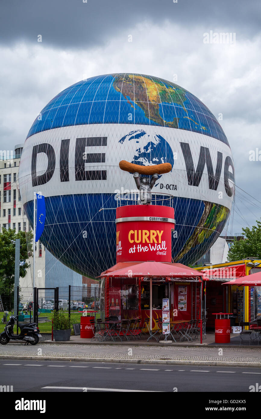 Die Welt balloon in Berlin Stock Photo