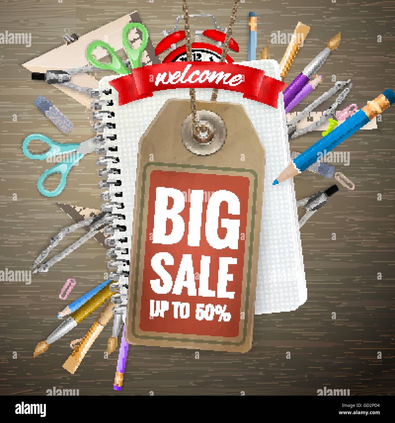 Back to School sale background. EPS 10 Stock Vector Image & Art - Alamy