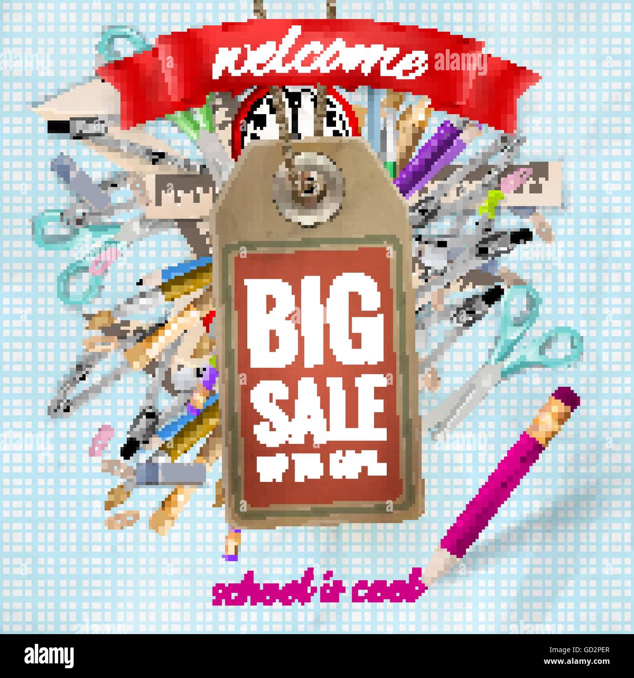 Back to School sale background. EPS 10 Stock Vector Image & Art - Alamy