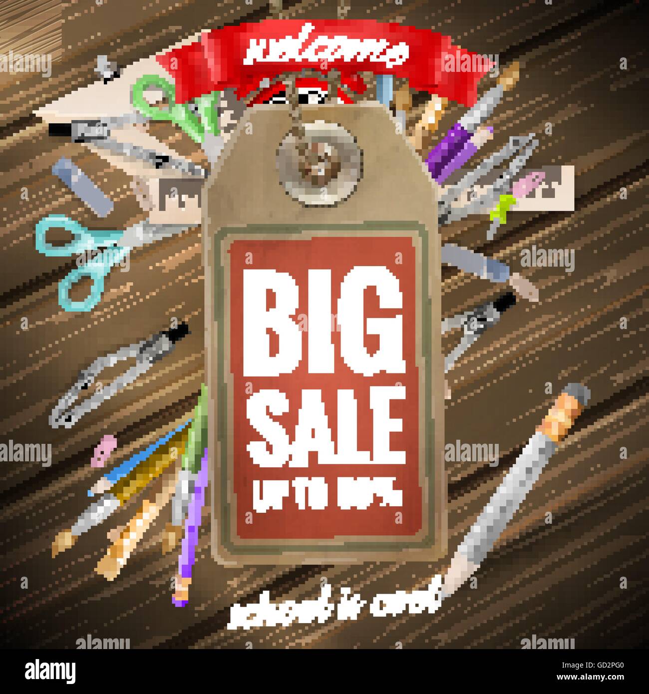 Back to School sale background. EPS 10 Stock Vector Image & Art - Alamy