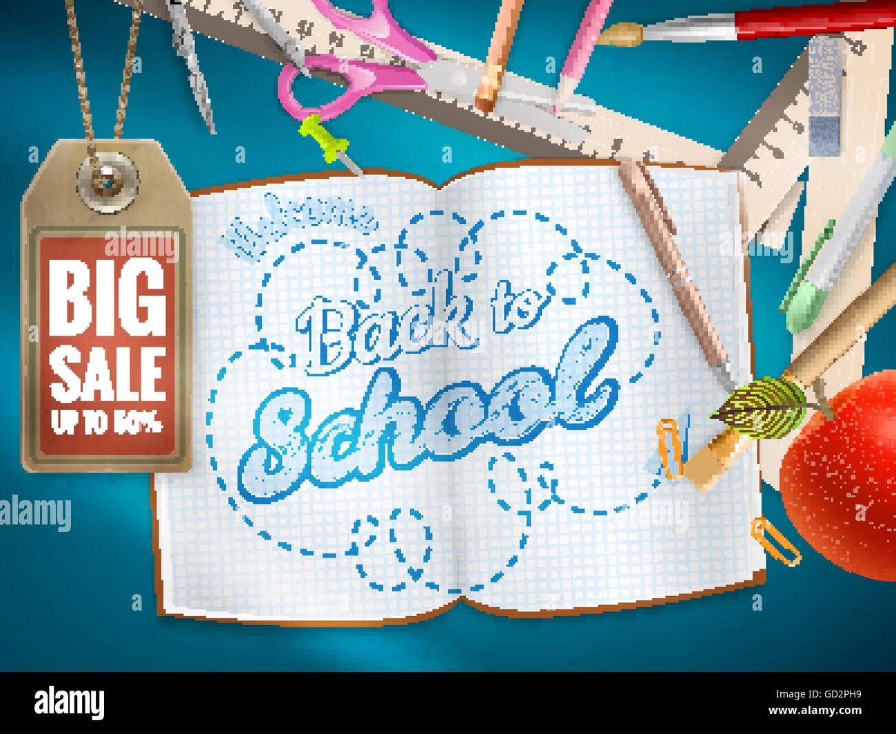 Back to School sale background. EPS 10 Stock Vector Image & Art - Alamy