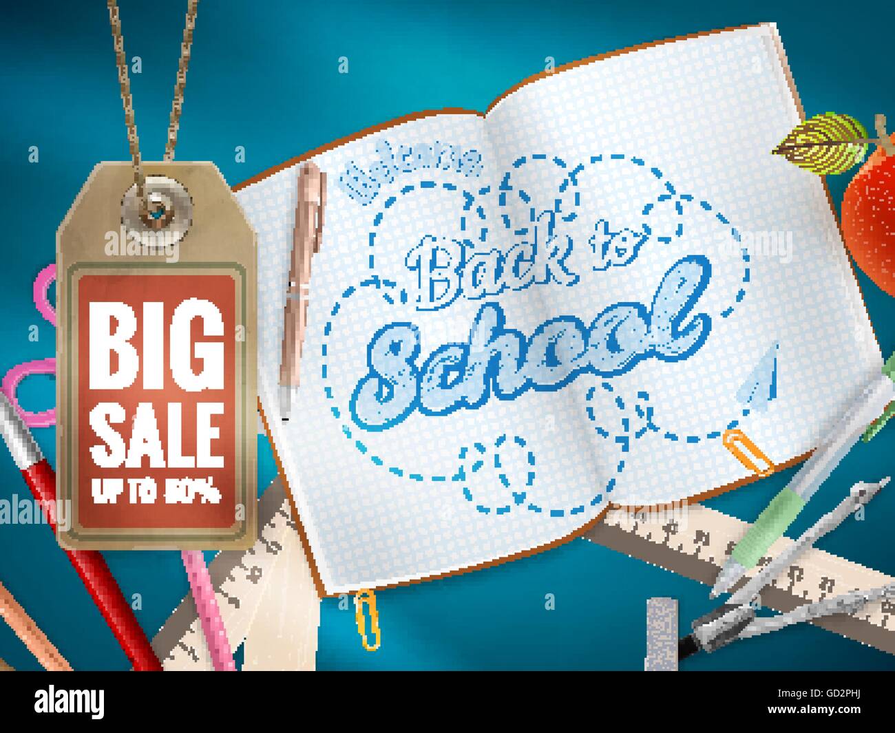 Back to School sale background. EPS 10 Stock Vector Image & Art - Alamy