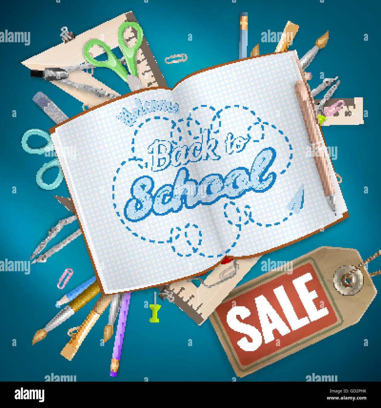 Back to School sale background. EPS 10 Stock Vector Image & Art - Alamy