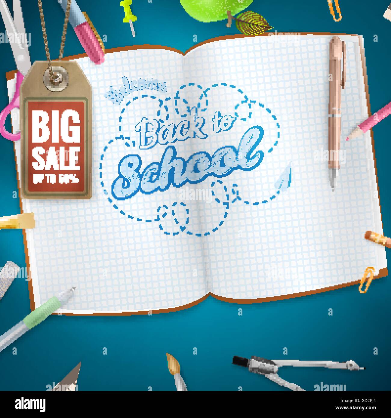 Back to School sale background. EPS 10 Stock Vector Image & Art - Alamy