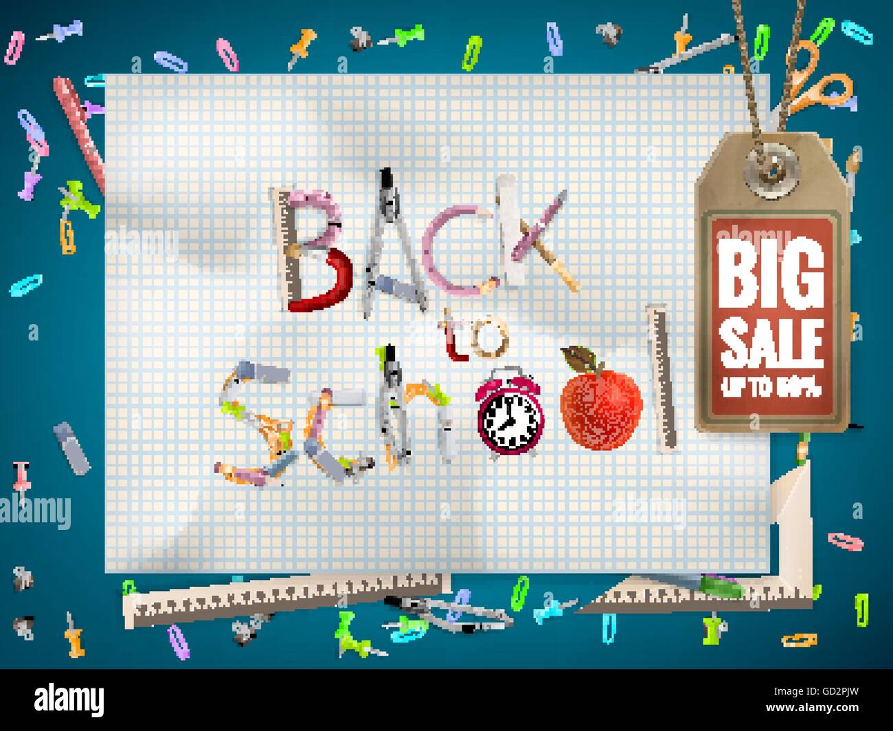 Back to School sale background. EPS 10 Stock Vector Image & Art - Alamy