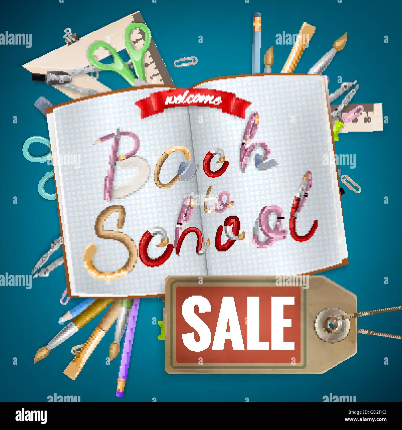 Back to School sale background. EPS 10 Stock Vector Image & Art - Alamy