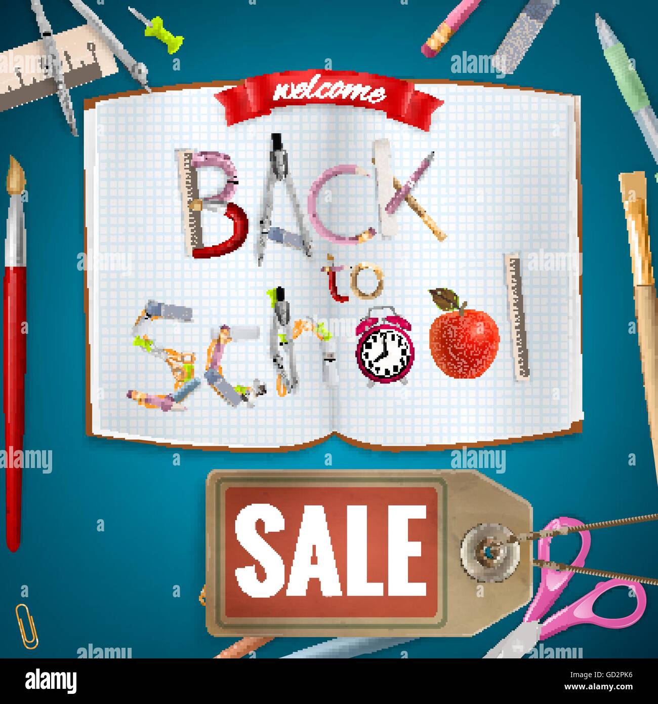 Back to School sale background. EPS 10 Stock Vector Image & Art - Alamy