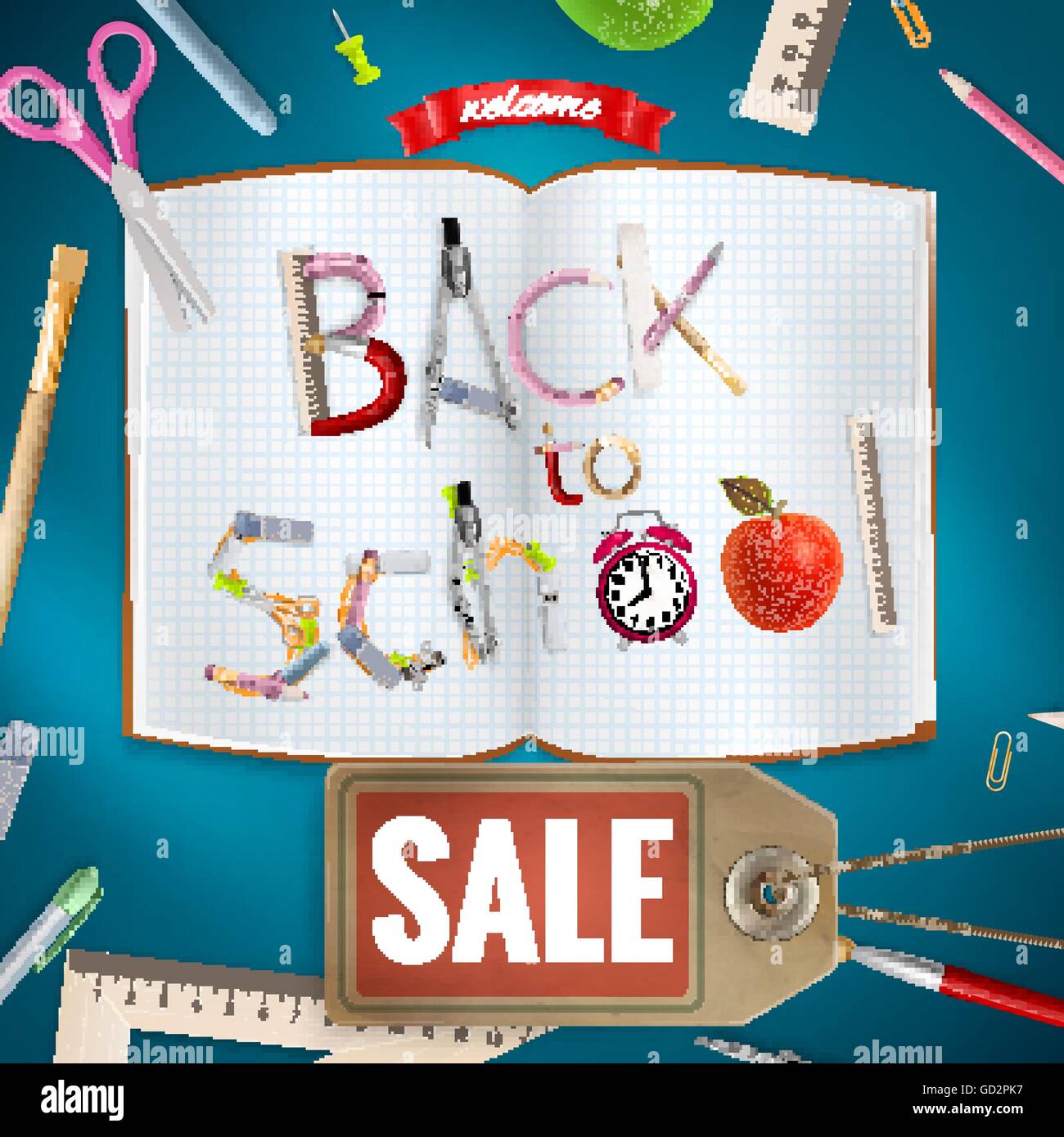 Back to School sale background. EPS 10 Stock Vector Image & Art - Alamy