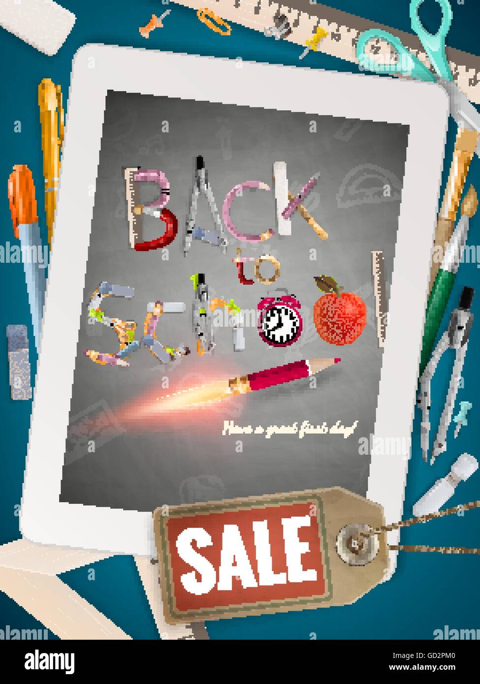 Back to School sale background. EPS 10 Stock Vector Image & Art - Alamy