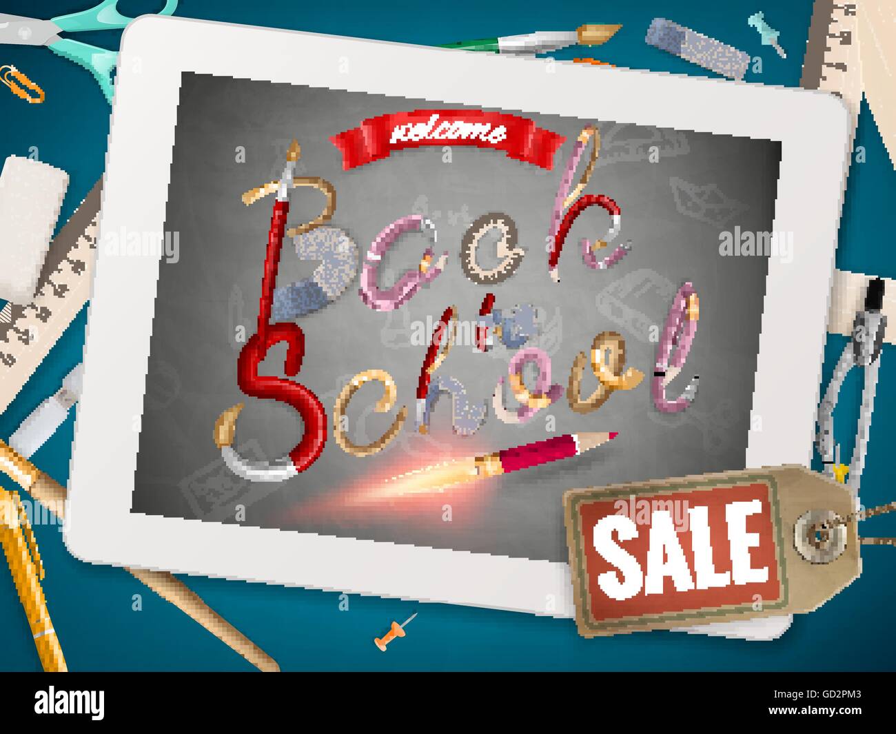 Back to School sale background. EPS 10 Stock Vector Image & Art - Alamy